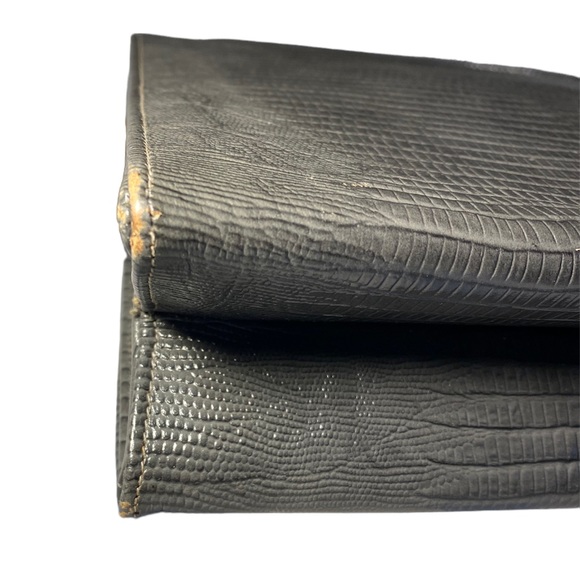 Vintage 50s 60s Triangle New York Grey Lizard Alligator Handbag Purse - Picture 14 of 14